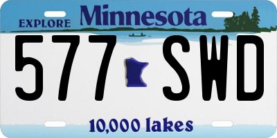 MN license plate 577SWD