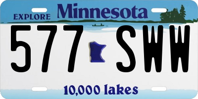 MN license plate 577SWW