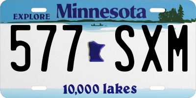 MN license plate 577SXM