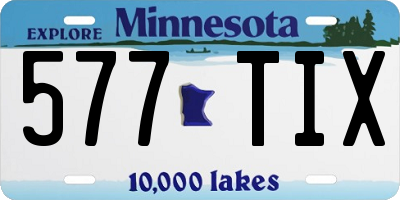 MN license plate 577TIX