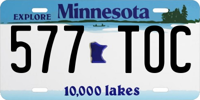 MN license plate 577TOC