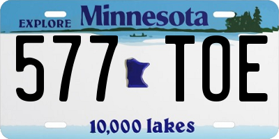MN license plate 577TOE