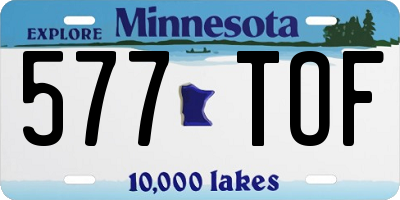 MN license plate 577TOF