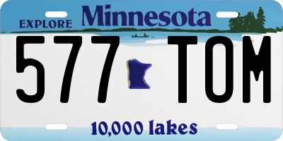 MN license plate 577TOM