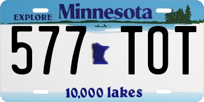 MN license plate 577TOT