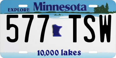 MN license plate 577TSW