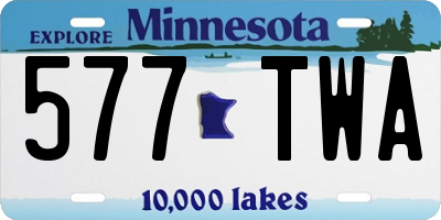 MN license plate 577TWA