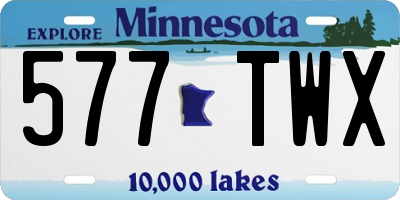MN license plate 577TWX
