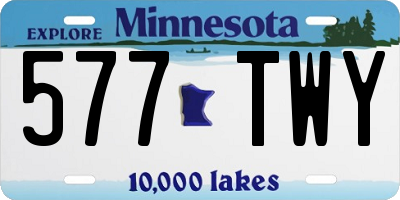 MN license plate 577TWY