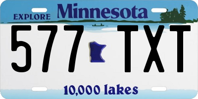 MN license plate 577TXT