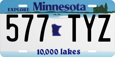 MN license plate 577TYZ