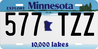 MN license plate 577TZZ