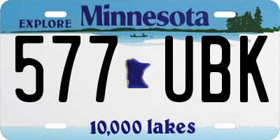 MN license plate 577UBK