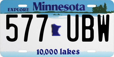 MN license plate 577UBW