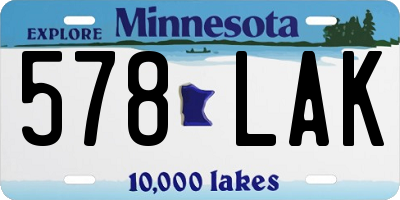 MN license plate 578LAK