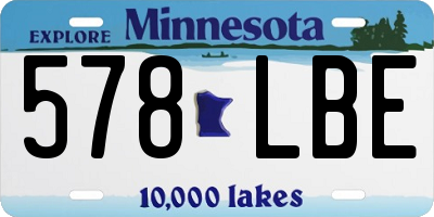 MN license plate 578LBE