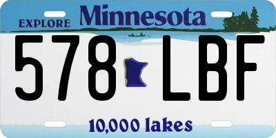 MN license plate 578LBF