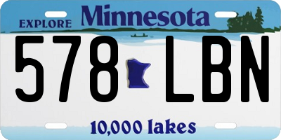 MN license plate 578LBN
