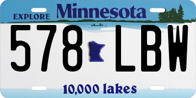 MN license plate 578LBW