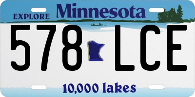 MN license plate 578LCE