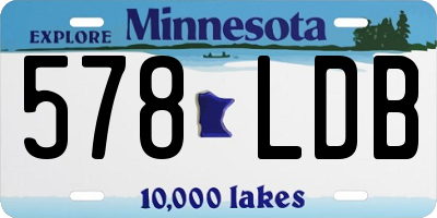 MN license plate 578LDB