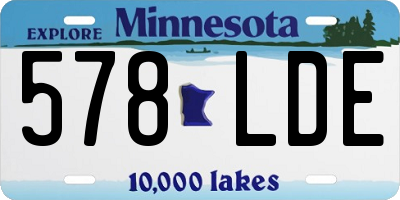 MN license plate 578LDE