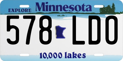MN license plate 578LDO