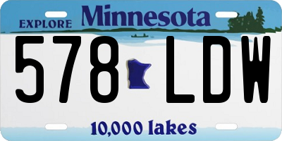 MN license plate 578LDW