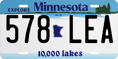 MN license plate 578LEA