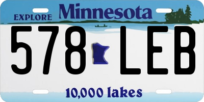 MN license plate 578LEB