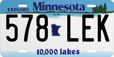 MN license plate 578LEK