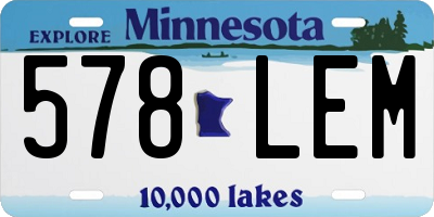 MN license plate 578LEM