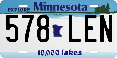MN license plate 578LEN