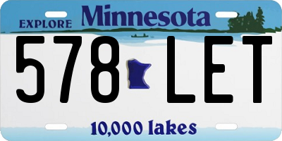 MN license plate 578LET