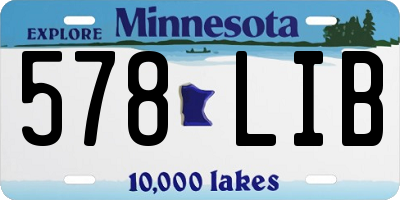 MN license plate 578LIB