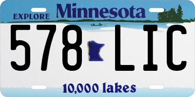 MN license plate 578LIC