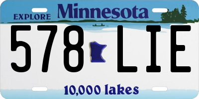 MN license plate 578LIE