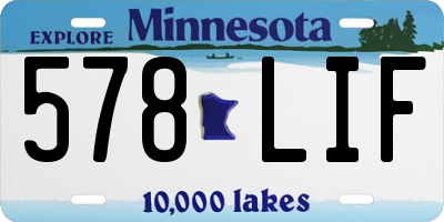 MN license plate 578LIF