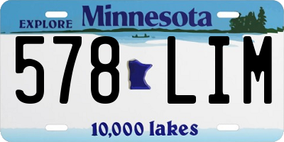MN license plate 578LIM