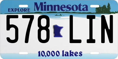 MN license plate 578LIN