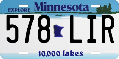 MN license plate 578LIR
