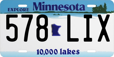 MN license plate 578LIX