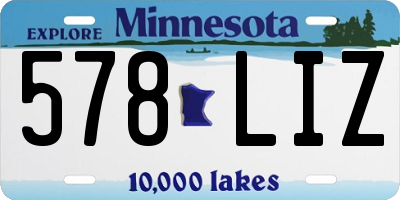 MN license plate 578LIZ