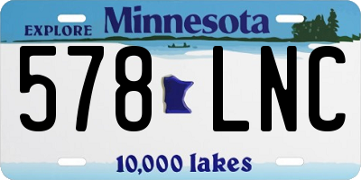 MN license plate 578LNC