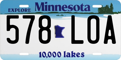 MN license plate 578LOA