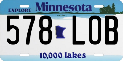 MN license plate 578LOB