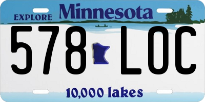 MN license plate 578LOC