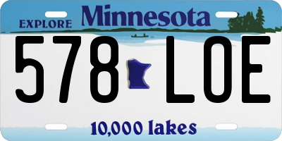 MN license plate 578LOE