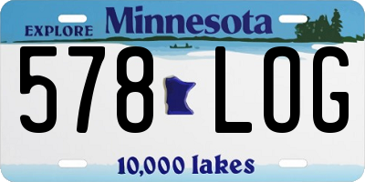 MN license plate 578LOG