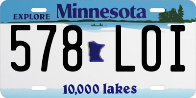 MN license plate 578LOI